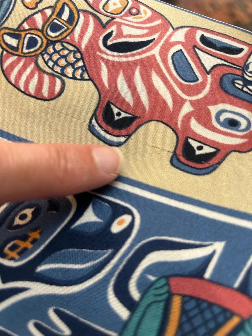 Vintage AESOTICA Eleanor Paine Silk Scarf - Totem Tribal Design Print